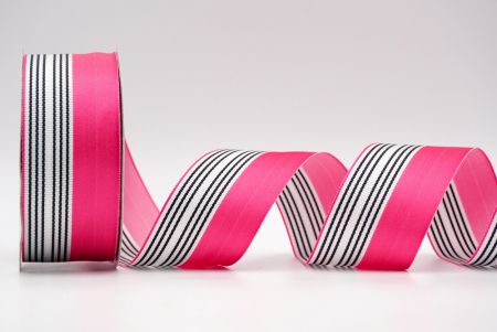 Розовый-белый атласный дизайн ленты_K1765-2033